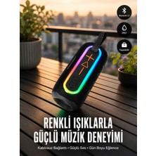 Aesco Renkli LED Işıklı Kablosuz Hoparlör IP67 Sertifikalı Yeni Nesil