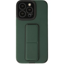 Mabelme Store Mey Ithalat®  iPhone 14 Pro Kılıf Mega Standlı Silikon - Yeşil