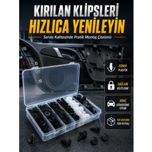 Aesco Universal Araç Döşeme Klipsi ve Tampon Sabitleme Pimi Seti 100 Parça Organizer Kutulu