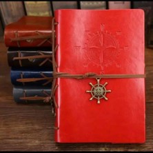 Aesco Pusula Kabartmalı Deri Hatıra Defteri