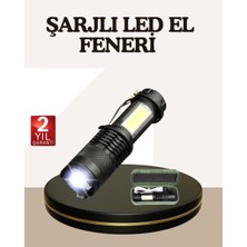 Aesco Küçük Boy Şarjlı LED El Feneri Taşınabilir Klipsli