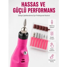 Aesco Elektrikli Manikür Pedikür Törpü Seti 6 Başlıklı Yeni Nesil