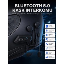 Aesco Intercom Bluetooth Kask Kulaklık Motosiklet Kulaklık 5.0 Bluetooth