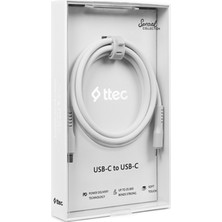 Ttec Usb-C - Usb-C 120CM 60W Pd/qc Hızlı Şarj/data Kablosu Beyaz