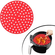 Mabelme Store Buffer® Renkli Isıya Dayanıklı Yıkanılabilir Silikon Fırın ve Airfryer Yuvarlak Pişirme Matı 20 cm
