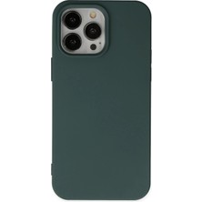Mabelme Store Mey Ithalat®  iPhone 14 Pro Kılıf Nano Içi Kadife Silikon - Koyu Yeşil