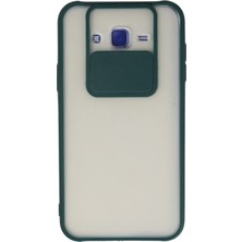 Mabelme Store Mey Ithalat®  Samsung Galaxy J7 Kılıf Palm Buzlu Kamera Sürgülü Silikon - Yeşil