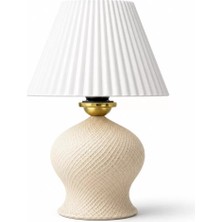 Mabelme Store Luxury Tasarımlı Abajur – Yatak Odası ve Çocuk Odası Için Dekoratif Aydınlatma 31X45 cm Alt Krem