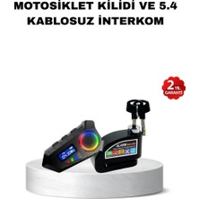 Aesco Bluetooth 5.4 Intercom ve Alarmlı Disk Kilidi Seti Güçlü Ses ve Güvenlik