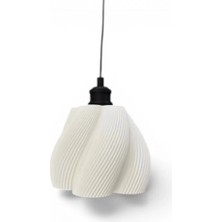Mabelme Store Iskandi̇nav Luminaura Tekli Beyaz Sarkıt Avize – Salon ve Oturma Odası Aydınlatması 23 x 18 cm Beyaz