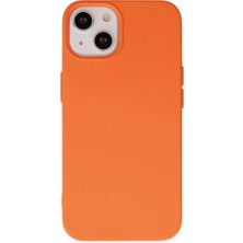 Mabelme Store Mey Ithalat®   iPhone 14 Kılıf Nano Içi Kadife Silikon - Turuncu