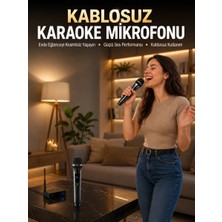 Aesco Profesyonel Kablosuz Mikrofon Seti Çift Mikrofonlu