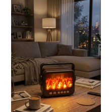 Aesco Şömine Efektli Bluetooth Hoparlör Fm Radyo USB Tf Kart Destekli Kablosuz Müzik Çalar