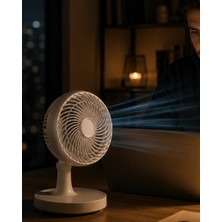 Aesco Masaüstü Mini Fan Sessiz Çalışan 2 Hızlı Otomatik Salınımlı Fan