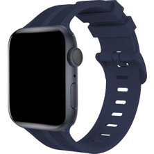 Mabelme Store Mey Ithalat®   Watch 38MM KR408 Çizgili Silikon Kordon - Lacivert