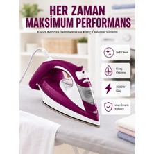 Aesco Seramik Tabanlı Kırmızı 2200 Watt Şok Buharlı Ütü Yeni Nesil