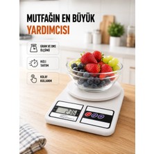 Aesco Beyaz Plastik Dijital Mutfak Tartısı – 24X16.8X1.5CM