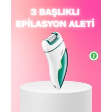 Aesco 3 In 1 Epilatör Metal Başlıklı Ipx5 Su Geçirmez 90 Dakika Şarjlı Epilasyon Cihazı