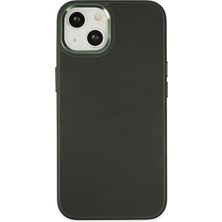 Mabelme Store Mey Ithalat®  iPhone 14 Plus Kılıf Asya Deri Silikon - Koyu Yeşil