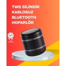 Aesco Mini Silindir Kablosuz Hoparlör Güçlü Ses 4W Bas + Tws Senkron Özellik