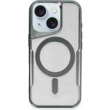 Mabelme Store Mey Ithalat®  iPhone 15 Plus Kılıf Boyi Magsafe Silikon Kapak - Yeşil