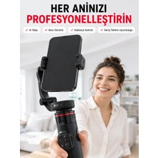 Aesco 360° Aı Akıllı Takipli Selfie Stick Gimbal Stabilizatör Bluetooth Kumandalı Uzayabilir Telefon Tripodu