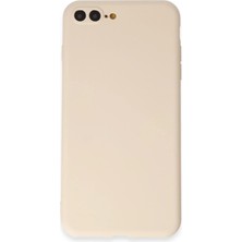 Mabelme Store Mey Ithalat®  iPhone 7 Plus Kılıf First Silikon - Krem