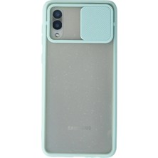 Mabelme Store Mey Ithalat®  Samsung Galaxy A02 Kılıf Palm Buzlu Kamera Sürgülü Silikon - Turkuaz