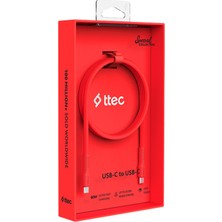 Ttec Usb-C - Usb-C 120CM 60W Pd/qc Hızlı Şarj/data Kablosu Neon Kırmızı