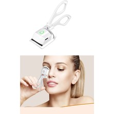 Hereveoyuncak Silikon Uçlu Elektrikli Kirpik Kıvırıcı 2 Sıcaklık Modlu USB Şarjlı Kolay Rimeel Kirpik Bigudisi