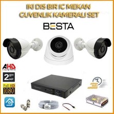 2mp 1080P 2 Dış Mekan 1 Iç Mekan Kameralı Ahd Güvenlik Seti