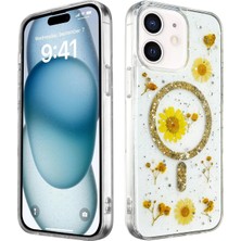 Mey Ithalat®  iPhone 12 Kılıf Daisy Simli Magsafe Kapak - Gold