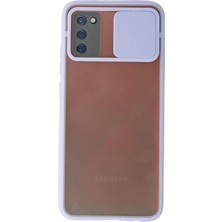 Mey Ithalat®  Samsung Galaxy A03S Kılıf Palm Buzlu Kamera Sürgülü Silikon - Lila
