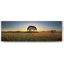 Kır Çiçekleri Ağaç Tablosu - 150X50CM