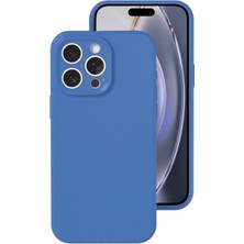 Mey Ithalat®  iPhone 16 Pro Kılıf Nano Içi Kadife Silikon - Mavi