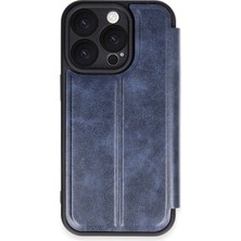 Mey Ithalat®  iPhone 16 Pro Kılıf Flip Cover - Lacivert