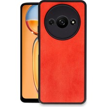 Mey Ithalat®   Redmi A3 4g Kılıf Aras Deri Kapak - Kırmızı