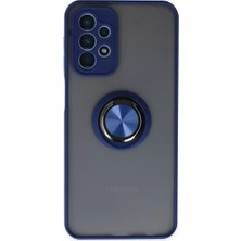 Mey Ithalat®  Samsung Galaxy A23 4g Kılıf Montreal Yüzüklü Silikon Kapak - Lacivert