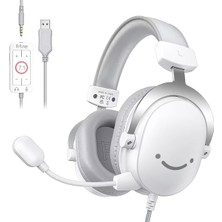 Ampligame H6W Beyaz Mikrofonlu Oyuncu Kulaklığı USB Bağlantı ile Düşük Gecikme ve Yüksek Se