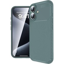 Mey Ithalat®  iPhone 16 Plus Kılıf Auto Focus Karbon Kapak - Koyu Yeşil