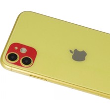Mey Ithalat®  iPhone 11 Rainbow Kamera Lens Koruma Cam - Kırmızı