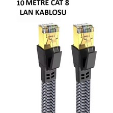 Cat 8 Lan Kablosu –ethernet Kablosu Örgü Kaplama, Yüksek Hızlı (10 Metre)