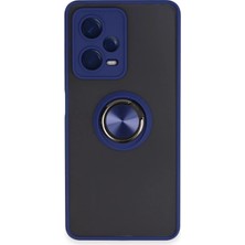 Mey Ithalat®   Redmi Note 12 5g Kılıf Montreal Yüzüklü Silikon Kapak - Lacivert