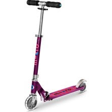 Micro Sprite LED 2 Tekerlekli Şeritli Katlanabilir Scooter Mor, Işıklı Tekerlekler, 100 kg Taş�