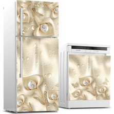 Buzdolabı ve Bulaşık Makinası Beyaz Eşya Sticker Kaplama 3D Çiçek Ağacı