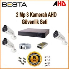 2mp Ahd 1080P Gece Görüşlü 3 Kameralı Güvenlik Sistemi