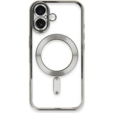 Mey Ithalat®  iPhone 16 Plus Kılıf Kross Magneticsafe Kapak - Gümüş