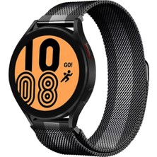 Mey Ithalat®  Watch 20MM Metal Mıknatıslı Kordon - Siyah-Beyaz