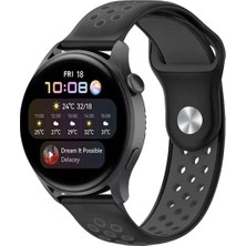 Mey Ithalat®  Watch 20MM Spor Delikli Kordon - Siyah-Füme