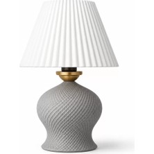 Luxury Tasarımlı Abajur – Yatak Odası ve Çocuk Odası Için Dekoratif Aydınlatma 31X45 cm Alt Gri